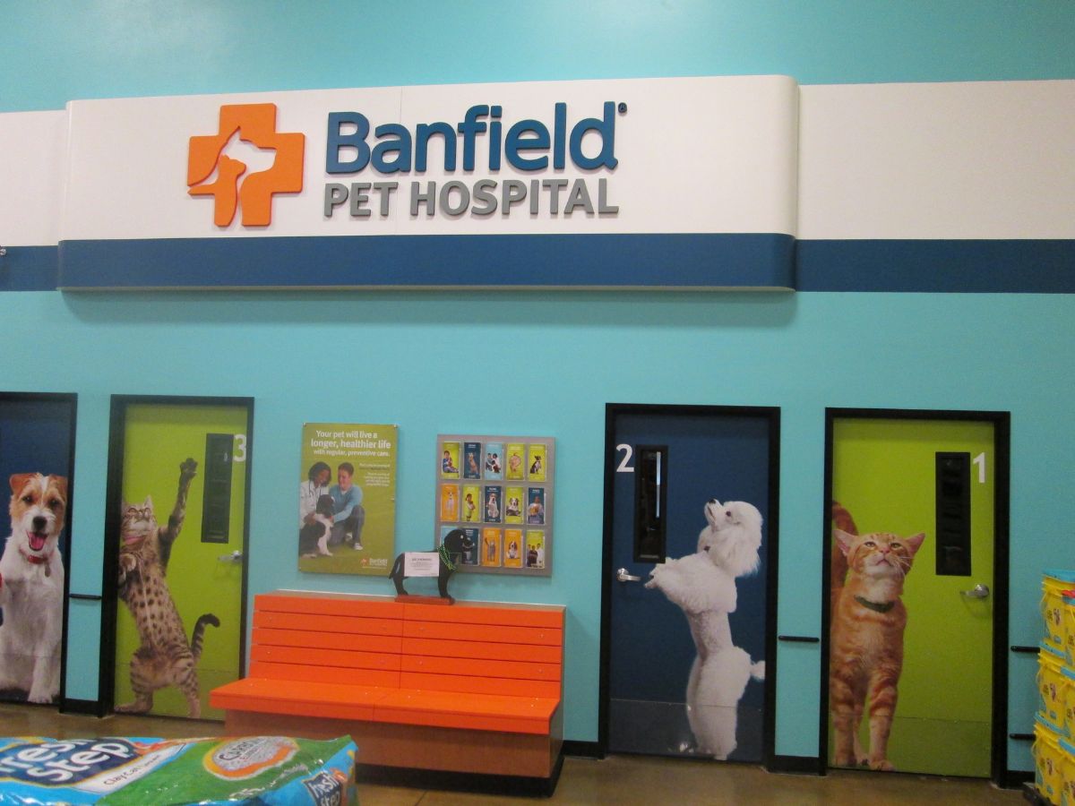 Entrances to the Banfield Flagler exam rooms
