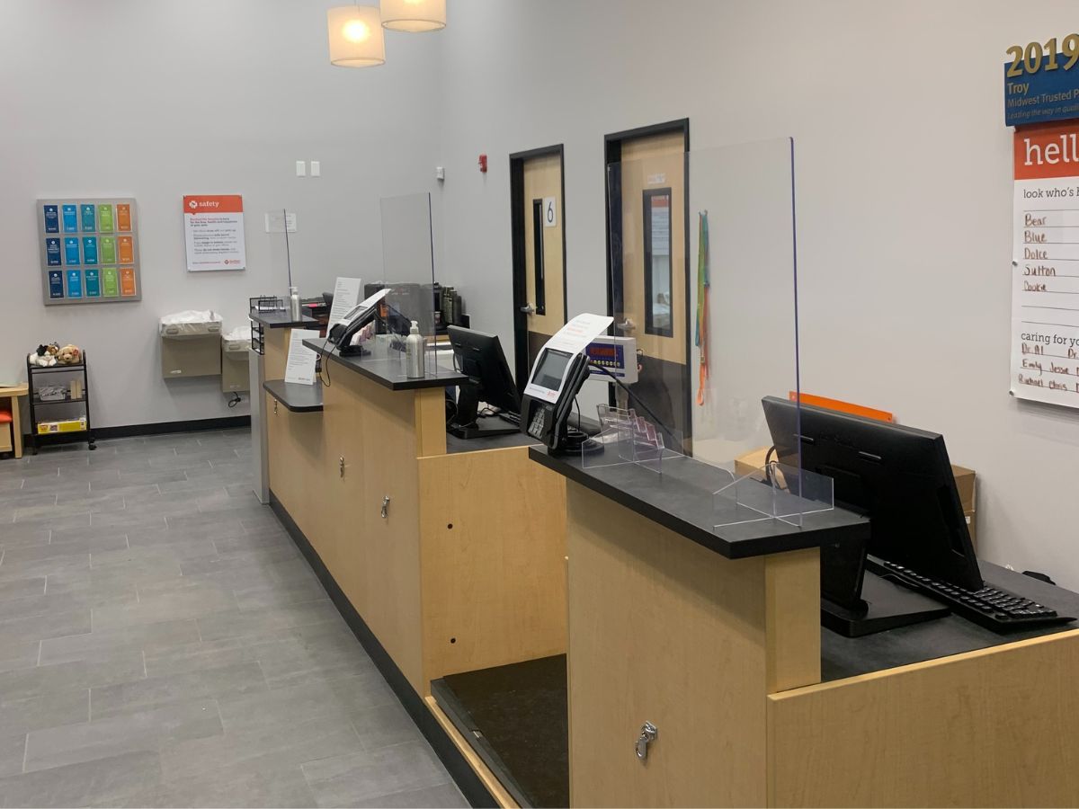 The Troy Banfield hospital front desk and check-in area