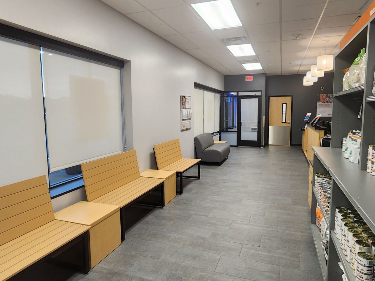 The customer waiting area at the Banfield Waite Park Marketplace hospital