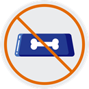 Illustration of a crossed-out dog food bowl with