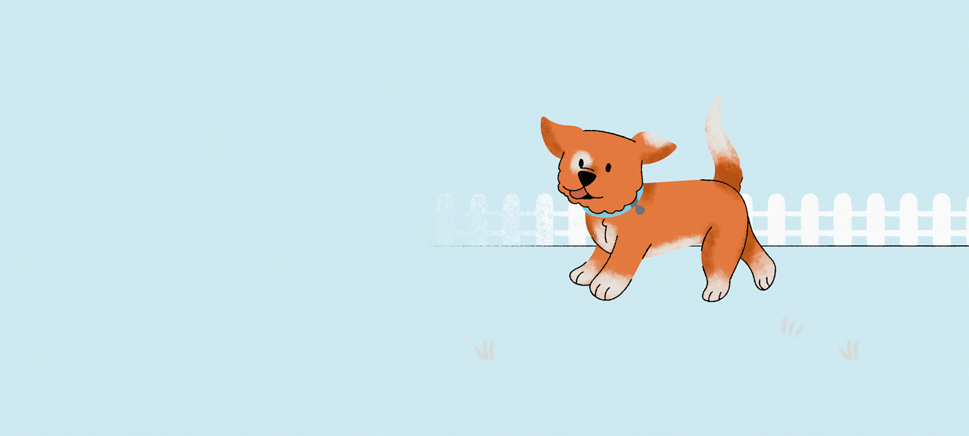 Animation of a puppy jumping in circles