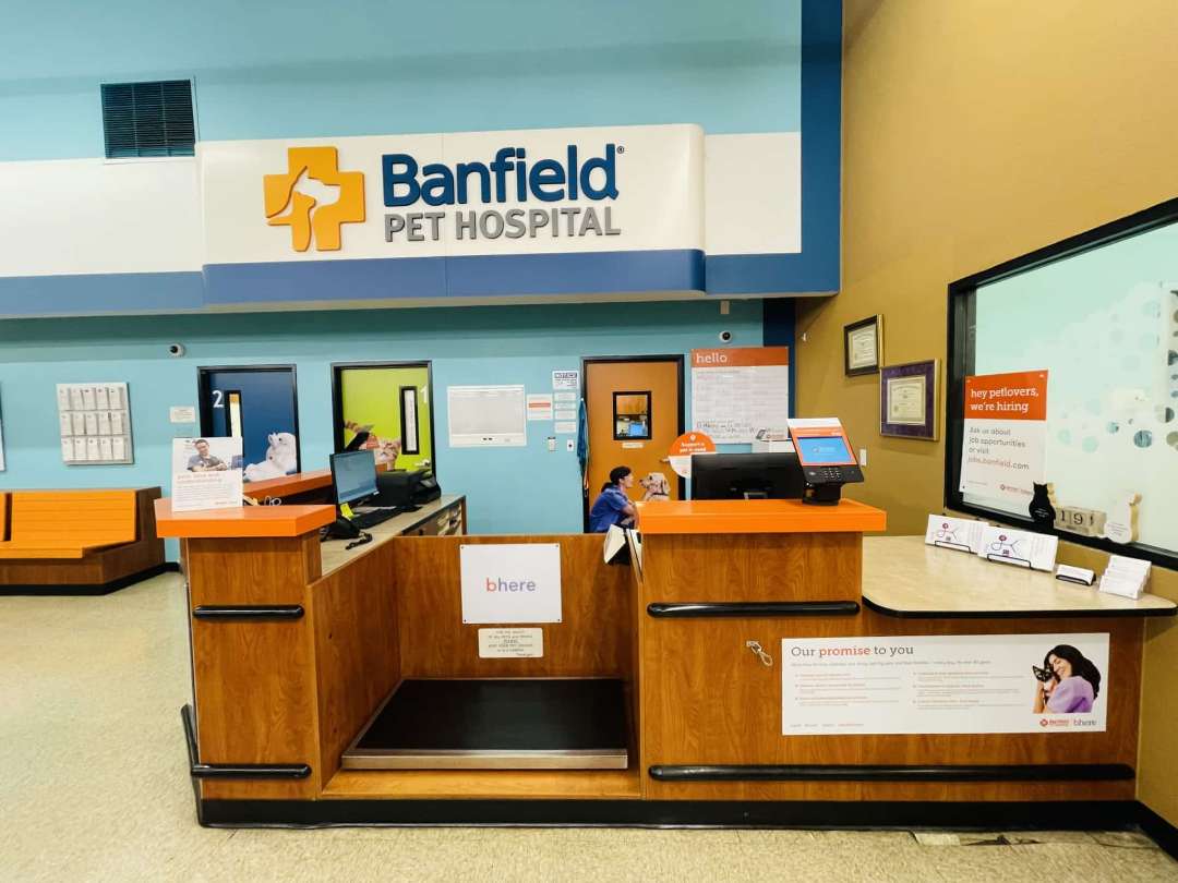 An angle of the Covington hospital lobby