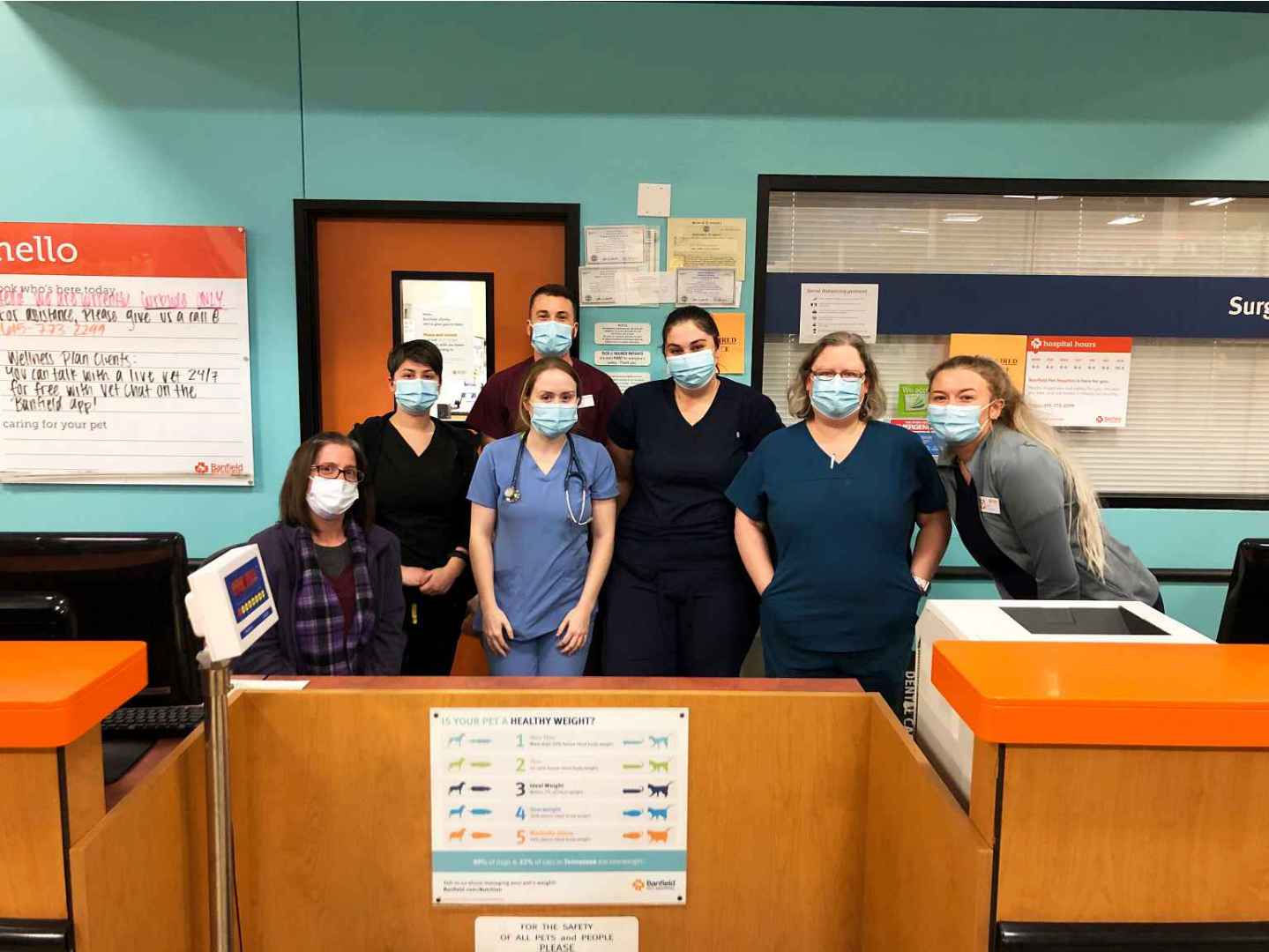 A group of Banfield Associates at the Banfield Pet Hospital, Mount Juliet, TN