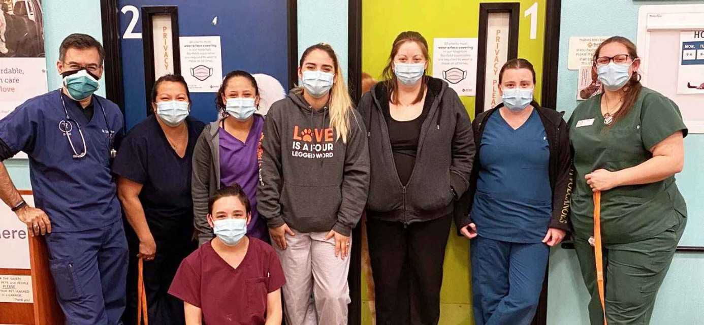 A group of associates at the Banfield Pet Hospital, Dallas, TX