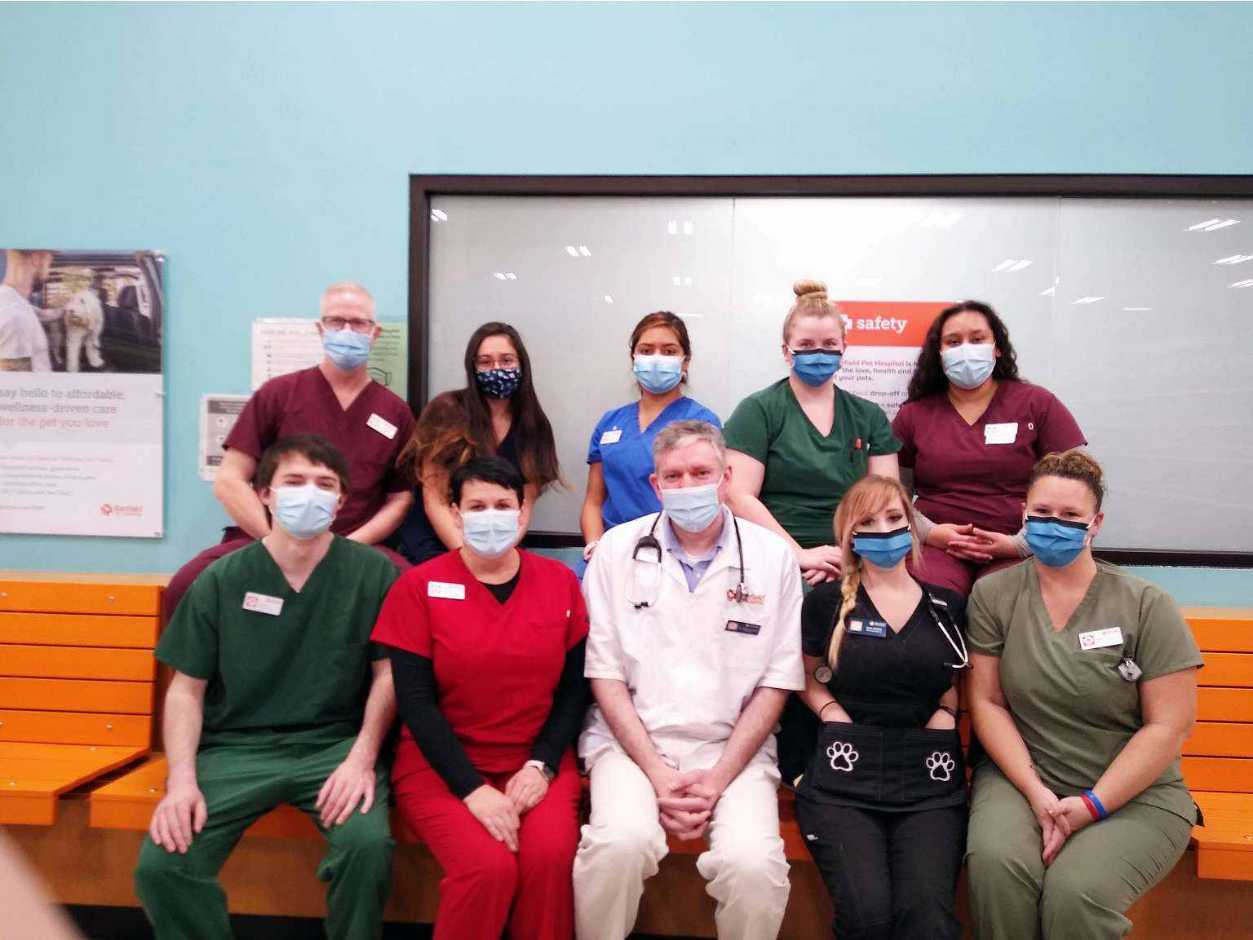 A group of associates at the Banfield Pet Hospital, West Jordan, UT
