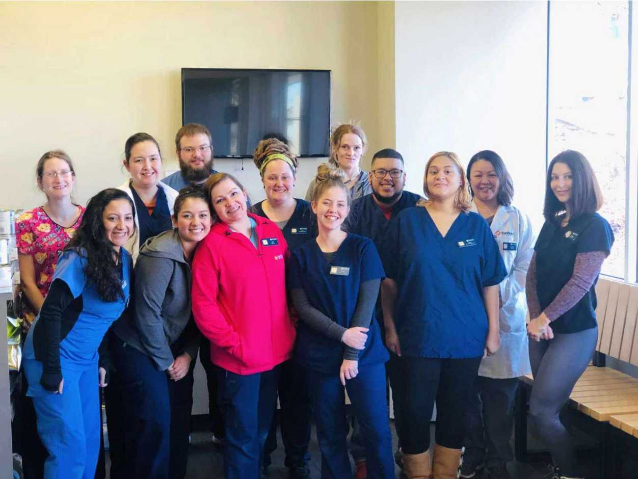 A group of associates at the Banfield Pet Hospital